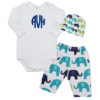 Personalized Baby Boy Blue Elephant Welcome Home Gift Set (2)