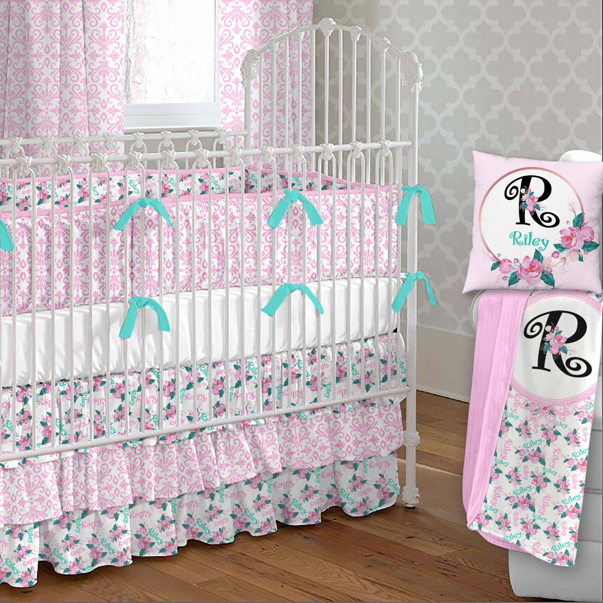 monogrammed baby crib sheets