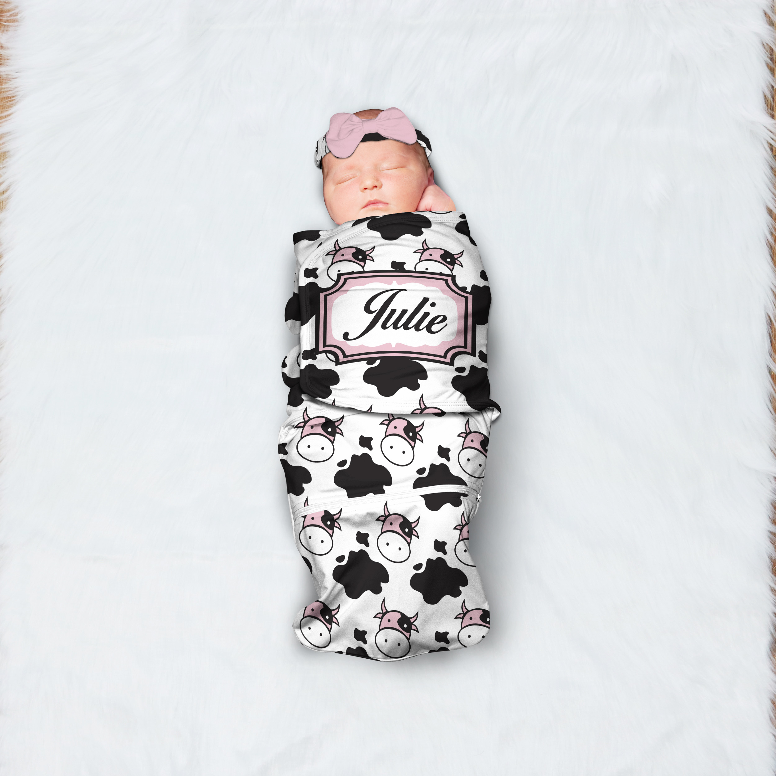 personalized baby girl swaddle