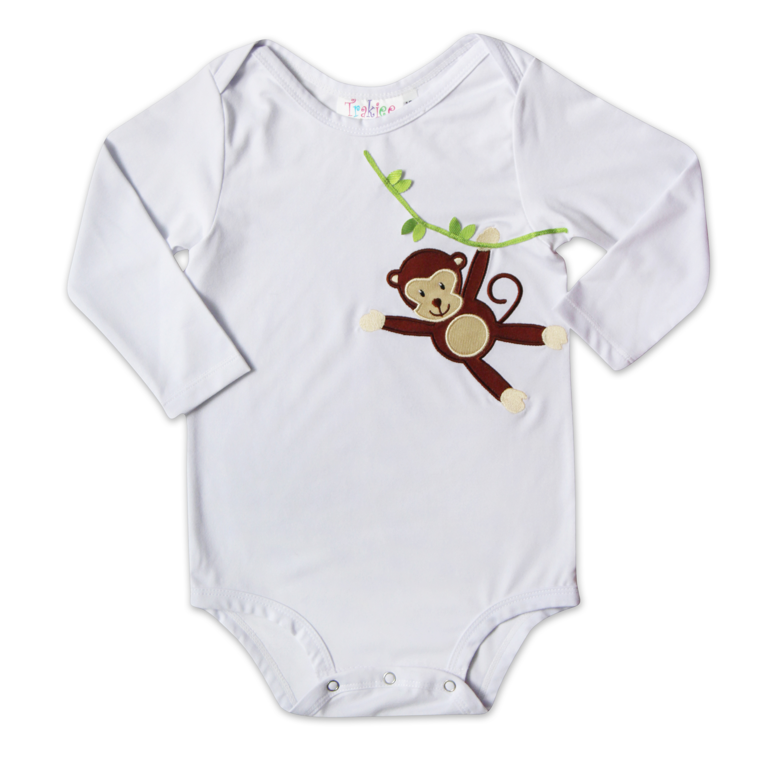 Baby Boy Personalized White Long-Sleeved Onesie - trakiee.com